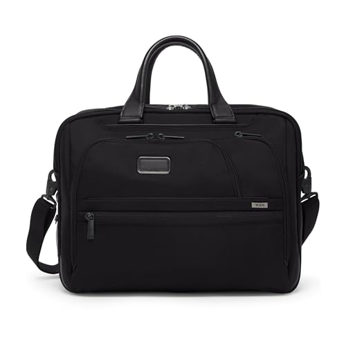 TUMI - Alpha Medium 15" Expansion Laptop Briefcase - Professional Briefcase for Travel - Padded Compartment Fits 15" Screen - color: Black