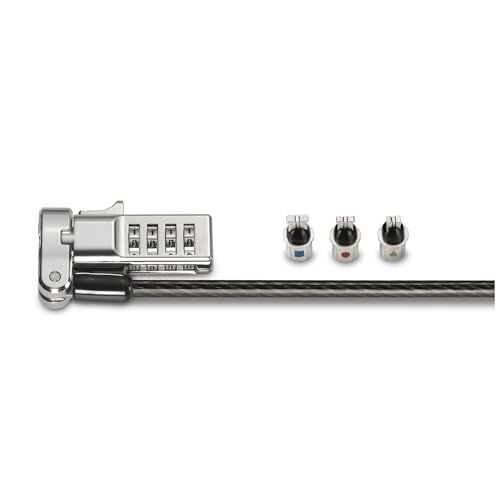 Kensington Universal 3-in-1 Combination Laptop Lock, Computer Security Locking Cable - Resettable Version (K62316WW), Black - size: Universal Fit 3-in-1 combo