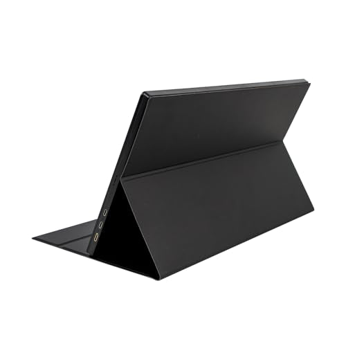 Portable Monitor, 15.6" 1080P FHD IPS Travel Monitor w/Smart Cover & Speakers, HDMI USB C Plug & Play, Second External Monitor for Laptop/PC/Phone/Mac