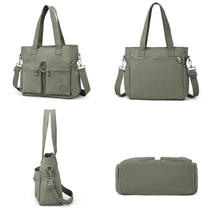 Tote Bag for Women Nylon Purse and Handbags Tote Purse Crossbody Bag Messenger Bag - color: Light Green