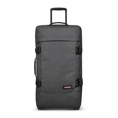 Eastpak Tranverz M – 78L Large Wheeled Luggage with Dual Compartments, TSA Lock, Compression Straps & Smooth-Wheeling System, Black Denim - color: Black Denim, size: 78 Liter Checked Bag