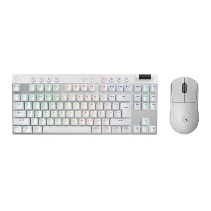 Logitech G Pro X Superlight 2 Lightspeed Wireless Gaming Mouse + G Pro X TKL Lightspeed Wireless Gaming Keyboard (Tactile) Bundle - White - color: White, size: Classic, style: Mouse + Keyboard