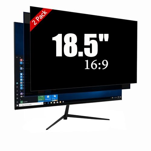 [2 Pack] 18.5 Inch Computer Monitor Privacy Screen, Blue Light Filter | Computer Screen Privacy Shield With Anti-Glare And Eye Protection For 18.5" 16:9 Monitors. - size: Monitor 18.5'' (16:9)