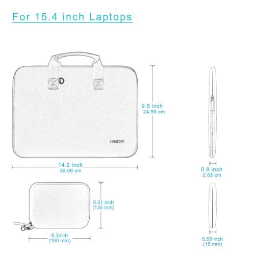 Hseok 15-15.4 inch Elastic Laptop Sleeve with Small Case, Neoprene Carrying Bag, Compatible with MacBook Air/Pro 15 M4/M3/M2, Surface Laptop 15, XPS 15 and 15-15.4 inch Notebooks,P02K01 - color: P02k01, size: 15.0"-15.4"