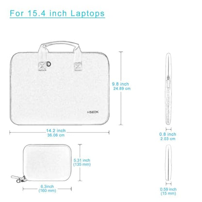 Hseok 15-15.4 inch Elastic Laptop Sleeve with Small Case, Neoprene Carrying Bag, Compatible with MacBook Air/Pro 15 M4/M3/M2, Surface Laptop 15, XPS 15 and 15-15.4 inch Notebooks,P02K01 - color: P02k01, size: 15.0"-15.4"