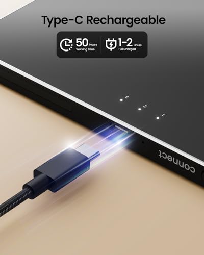 ProtoArc T1 Plus Bluetooth Trackpad for Win 11/10, Black | Large 6.4" touch surface, supports 3-device switching via Bluetooth. No USB receiver needed. Rechargeable and Multi-Gesture. - color: Black