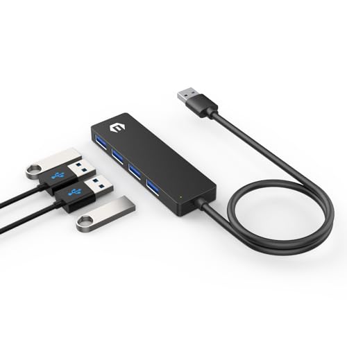 USB Hub, 4-Port USB Hub with 5V/2.4A Power Delivery for Laptop, Type C Hub with Extra Power Charging Port