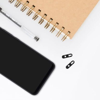 2pcs Sliding Phone Camera Cover Privacy Lens Protector for Smartphones and Laptops, Ultra-Thin Black Webcam Shield Compatible with Cell Phones and Desktop Pcs