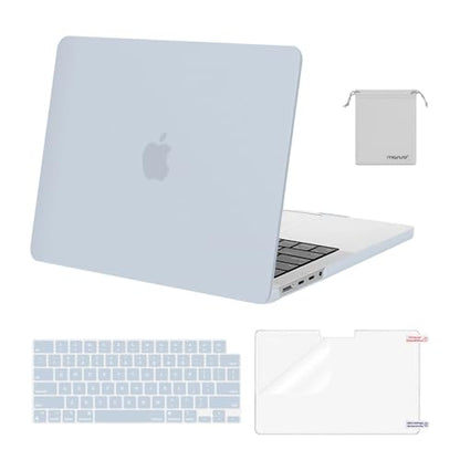 MOSISO Compatible with MacBook Pro 14 inch Case M5 2026 M4 2025 M3 M2 M1 2024-2021 A3427 A3426 A3434 A3112 A3185 A3401 A2918 A2992 A2779 A2442,Hard Case&Keyboard Skin&ScreenFilm&Pouch, Baby Blue - color: Baby Blue