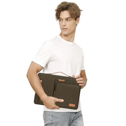 MOSISO 360 Protective Laptop Case 15 inch, 15 inch Laptop Sleeve | Compatible with MacBook Air M5 M4 M3 M2 2026-2023, Dell XPS Plus, Side Open Carrying Case with 4 Zipper Pockets, Carob Brown - color: Carob Brown, size: 15 inch