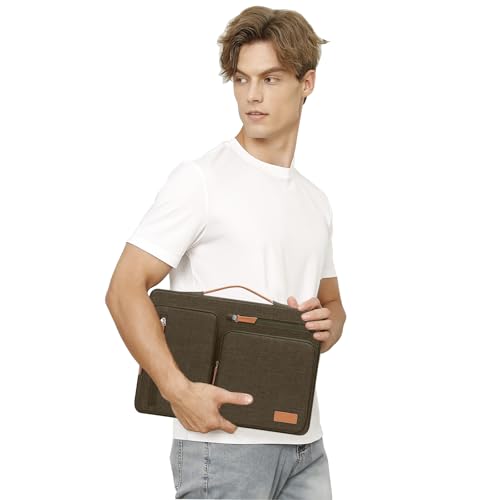MOSISO 360 Protective Laptop Case 13.3 inch, 13-13.3 inch Laptop Sleeve | Compatible with MacBook Air/Pro 13 / Pro 14,HP Dell Acer ASUS, Side Open Carrying Case with 4 Zipper Pockets, Carob Brown - color: Carob Brown, size: 13.3 inch