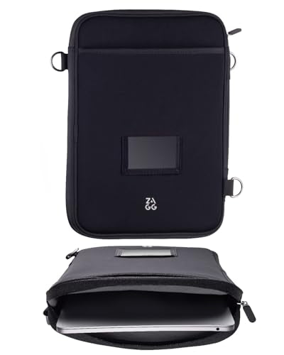 ZAGG 11+ Protective Laptop Sleeve with Pouch – Fits 11-13 Inch Tablets, Chromebooks, and Laptops, Water-Resistant Neoprene Case with ID Holder and Zippered Pocket - style: 11+ Laptop Sleeve with Pouch