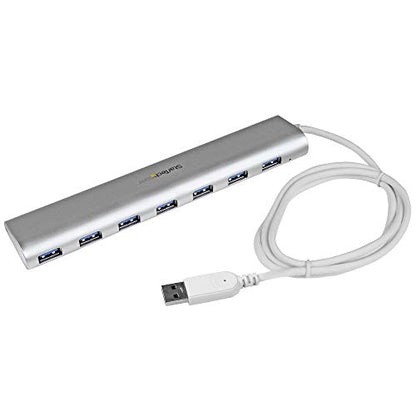 StarTech 7-Port USB-A Hub 5Gbps, Bus or Self-Powered with 20W (ST73007UA) | USB-A to 7x USB-A, Overcurrent protection, USB event monitoring, 20W adapter for high-power SSDs