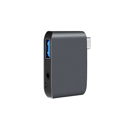 DriverGenius USB C External Stereo Sound Card - USB Type C to 3.5mm TRRS Audio Interface Adapter w/USB 3.0 Port, for PC/Laptop (U3AU001)