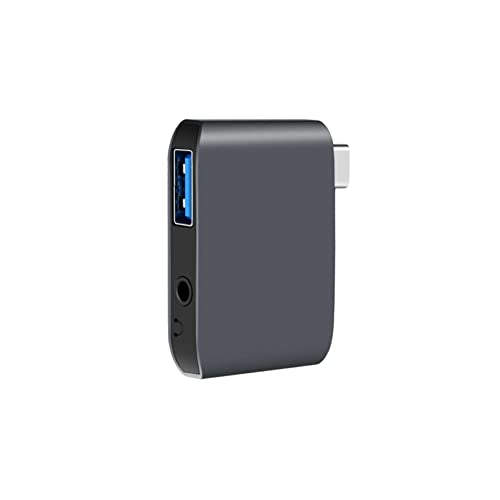 DriverGenius USB C External Stereo Sound Card - USB Type C to 3.5mm TRRS Audio Interface Adapter w/USB 3.0 Port, for PC/Laptop (U3AU001)