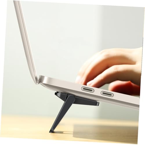 2pcs Mini Laptop Stand Foldable Notebook Holder Portable Heightening Bracket for Travel Work Home Desk Laptop Support Holder Black