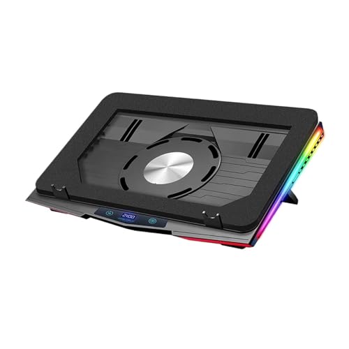 Air Compression RGB Laptop Cooling Pad - Ultra-Quiet USB Cooler, Fast Heat Dissipation & Adjustable Stand