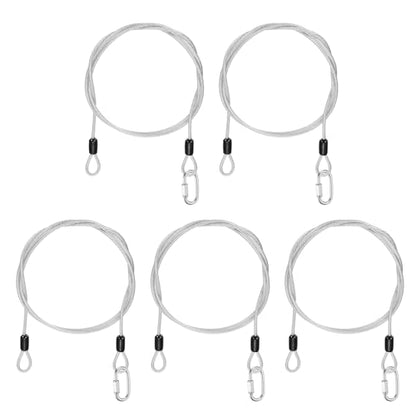 PATIKIL Security Cable Lock (1/8" Dia 3.3ft, Clear)(5 Set) Vinyl Coated 304 Stainless Steel Double Loop Flexible Wire Rope Safety Cable with Quick Links Locking Connectors - color: Clear, size: 1/8" x 3.3ft