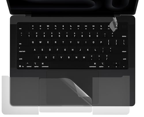 CaseBuy Palm Rest Protector Skin Cover Accessories for MacBook Pro 14" 2021-2026 M5 M4 M3 M2 M1 Pro/Max A3426 A3427 A3434 A2442 A2779 A2918 A2992 A3112 A3185, Anti-Scratches Keyboard Protection -Clear - color: Clear(4 in 1), size: MacBook Pro 14" (2021-20