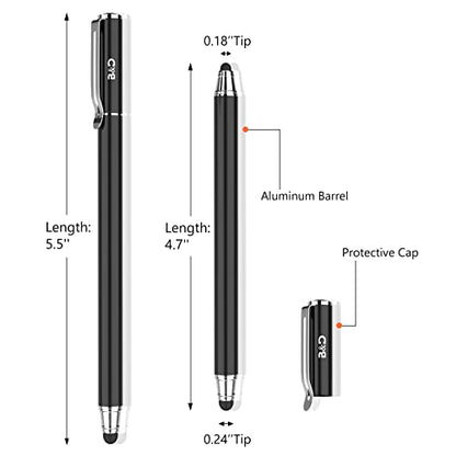 (2 Pcs)[0.18-inch Fine Tip ] Stylus Touch Screen Pens 5.5" L Perfect for Drawing Writing Gaming Compatiable with Apple iPad iPhone Samsung Tablets and All Other Touch Screens - color: Blue/Black