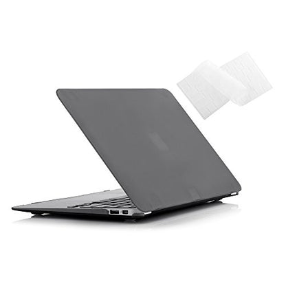 RUBAN Case Compatible with MacBook Air 13 Inch (Models: A1369 & A1466, Older Version 2010-2017 Release), Slim Snap On Hard Shell Protective Cover and Keyboard Cover, Grey - color: Grey
