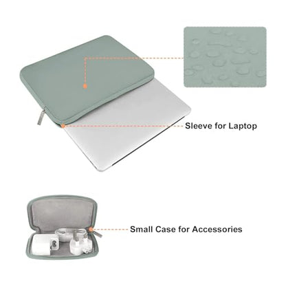 MOSISO Laptop Case 13 inch, 13 inch Laptop Sleeve with Small Case | Compatible with MacBook Neo / Air M5 M4 M3 M2 M1 2026-2018 / Pro M2 M1 2026-2016, Neoprene Computer Sleeve Bag, Antique Green - color: Antique Green, size: 13 inch