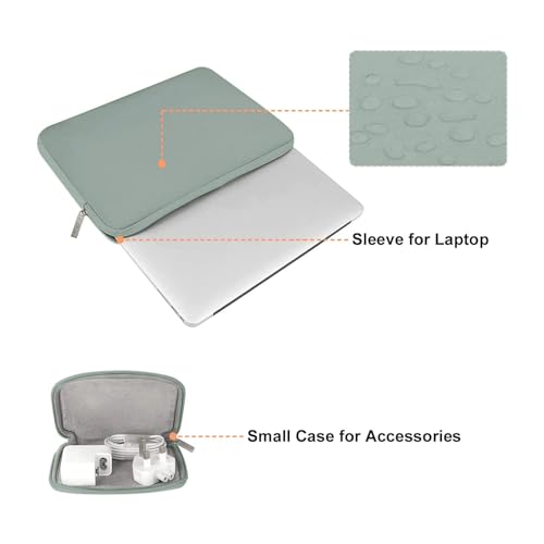 MOSISO Laptop Case 13 inch, 13 inch Laptop Sleeve with Small Case | Compatible with MacBook Neo / Air M5 M4 M3 M2 M1 2026-2018 / Pro M2 M1 2026-2016, Neoprene Computer Sleeve Bag, Antique Green - color: Antique Green, size: 13 inch