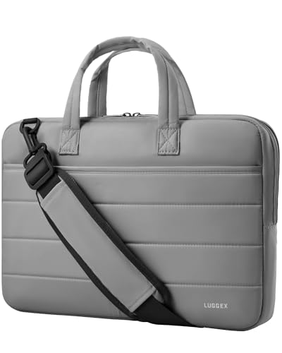 LUGGEX Laptop Bag 15-16 Inch, LTX02 360° Protective Laptop Sleeve with Shoulder Strap, Compatible with Macbook Air/Pro 15/16 Inch (LTX-Core, Grey) - color: Grey, size: 15-16 Inch for Macbook Air & Pro