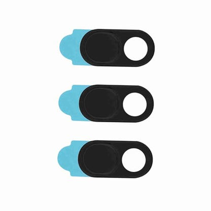 Metal 3Pcs Webcam Cover Sticker Lens Slide for Laptop Smartphone Tablet Computer Protection from Hackers Thickness 0.7mm (Black) - color: Black