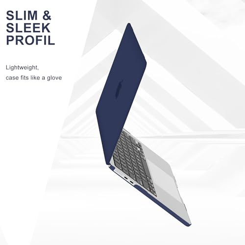 B BELK for MacBook Air 13.6 inch Case 2026 2025 2024 2023 2022 M5 M4 M3 M2 | Model A3449 A3240 A3113 A2681, Plastic Hard Shell for MacBook Air 13 inch Case & Keyboard Cover & Screen Protector, Navy Blue - color: Navy Blue