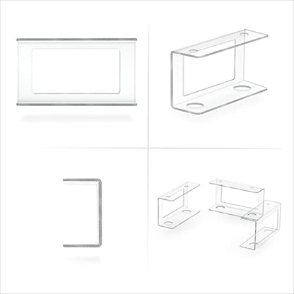 BRAINWAVZ Transparent Under Desk Laptop Holder Mount with Adhesive & Screw in, Devices Upto 1.8" Thick for Laptops, Macbooks, Surface, Cable Box, Routers, Keyboard, Modems, Network Switch & More - color: Transparent