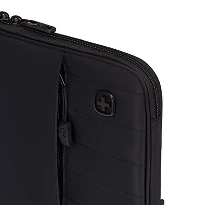 SwissGear Padded Zippered Laptop Sleeve, Micro-Twill Laptop Case with Zippered Front Compartment & Fleece Lining - color: Black, size: 13-Inch
