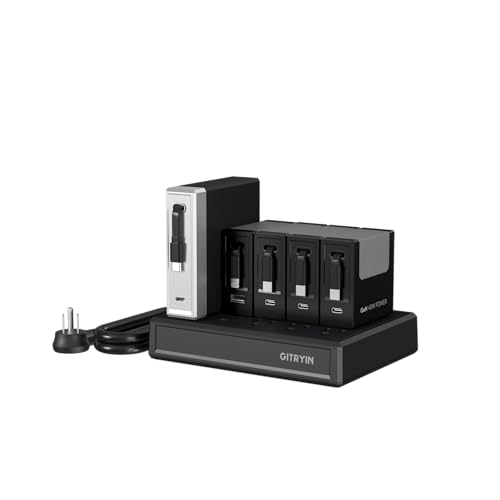Gitryin Modular Laptop Charging Station, 140W, 4 * 40W Retractable Lightning, USB C Chargers, 1 Lightning, 1 USB A Port, 8 Type C Ports with Cooling Power Strip, 300W Charging Hub
