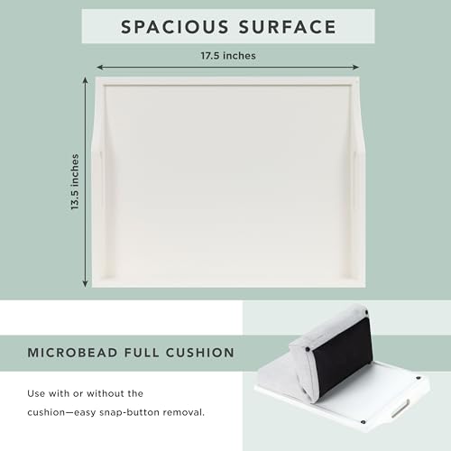 ROSSIE HOME Wood Lap Tray – Soft White, Fits 15.6” Laptops - color: Soft White, style: Single Tray