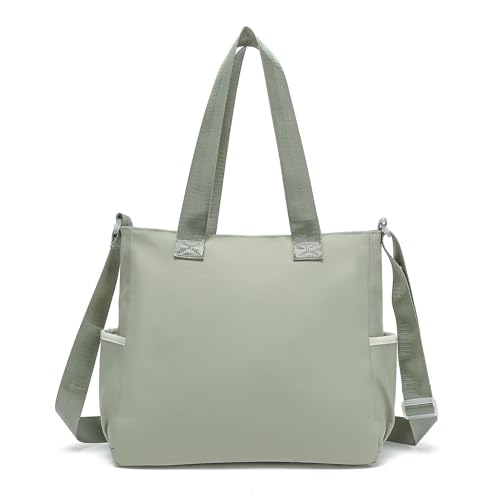 Phaoullzon Cute Messenger Bag Kawaii Crossbody Purse for Teen Shoulder Tote | Gifts for Girls/ Women, Nylon Japanese College Satchel Travel Work Gym Handbag - color: Green, style: Large(could Fit 14" Laptop)
