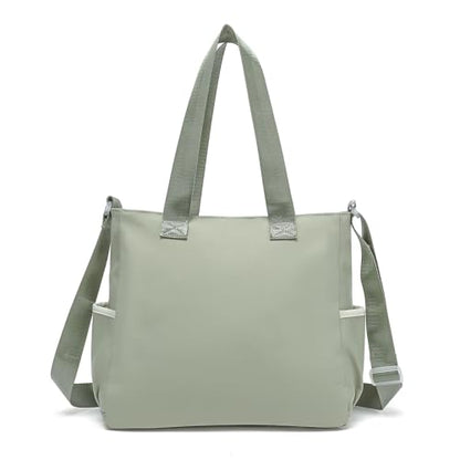 Phaoullzon Cute Messenger Bag Kawaii Crossbody Purse for Teen Shoulder Tote | Gifts for Girls/ Women, Nylon Japanese College Satchel Travel Work Gym Handbag - color: Green, style: Large(could Fit 14" Laptop)