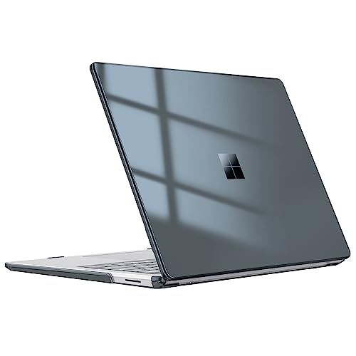 Fintie Case for 15 Inch Microsoft Surface Laptop 5 4 3 with Metal Keyboard (Model: 1872/1873/1953/1979)- Protective Slim Snap On Hard Shell Cover (Ccrystal Black) - color: Ccrystal Black