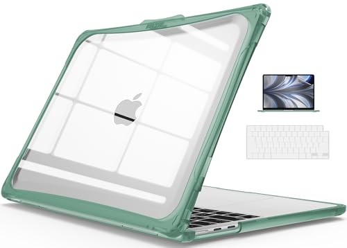 IBENZER Hexpact Protective MacBook Air 13 inch Case M5 2026 M4 2025 M3 M2 2024-2022 A3449 A3240 A3113 A2681, Heavy Duty Case & KeyboardCover & ScreenFilm, Midnight Green, HPE-KK-MTGN+2 - color: Midnight Green