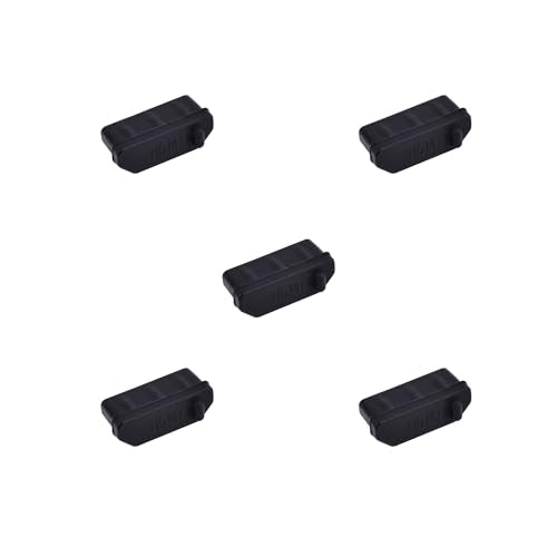 5 PCS HDMI Port Anti-dust Plugs, Silicone Covers Caps Stoppers, Port Protector for TV, Computer, Other Devices, 0.51 x 0.19 (LxW) - size: HDMI/Black/5 PCS