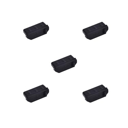 5 PCS HDMI Port Anti-dust Plugs, Silicone Covers Caps Stoppers, Port Protector for TV, Computer, Other Devices, 0.51 x 0.19 (LxW) - size: HDMI/Black/5 PCS