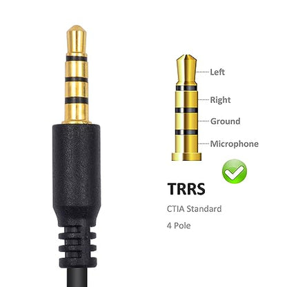 Poyiccot 3.5mm Headphone Splitter, 3.5mm Splitter 1 to 6 Ways 1/8inch TRRS Male to 6 Female Audio Headphone Cord for Earphone, Headset, Laptop, Phone, 1.5ft - size: 3.5mm TRRS Cable 1.5ft
