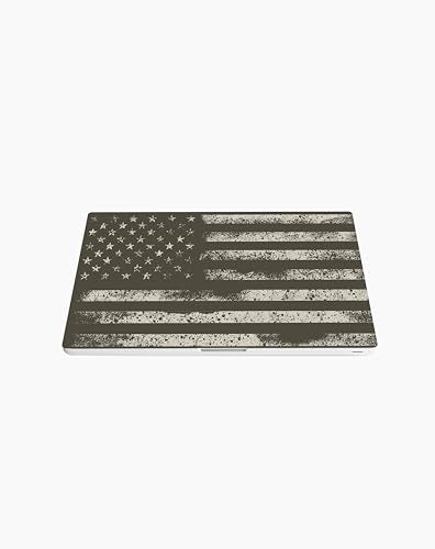 Laptop Skin Sticker Cover Decal-American Flag Rustic-Universal Size - Fits All laptops up to a 16” Diagonal Size | Easy to Apply, Remove and Change Styles (B&W Flag Rustic, 14.5 x 10 Inch)