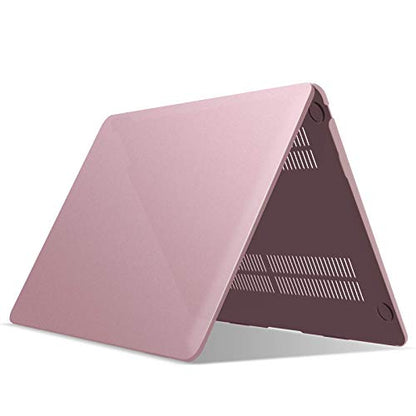 IBENZER Compatible with New MacBook Air 13 inch Case 2022 2021 2020 M1 A2337 A2179 A1932, Plastic Hard Shell Case with Keyboard Cover for Mac Retina Display with Touch ID, Rose Gold, MAT13-MPK+1B - color: Rose Gold