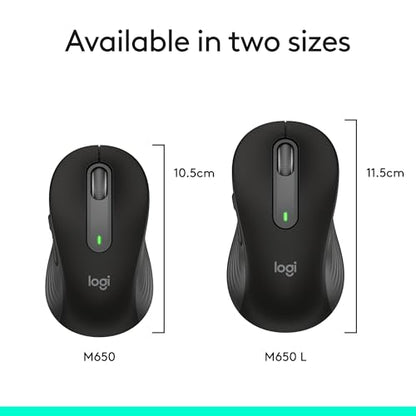 Logitech Signature M650 Wireless Mouse Small to Medium Sized Hands - Black - color: Black