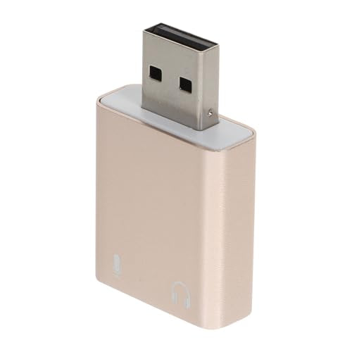 USB External Sound Card with Aluminum Shell Multi-Channel USB Audio Interface Adapter for Laptop Plug and Play Stereo Sound Card with Headphone and Microphone Jacks Random Color