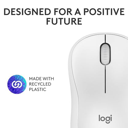 Logitech M240 Compact Silent Bluetooth Wireless Mouse - Off White | Bluetooth connectivity, no USB receiver, quiet clicks, 3 non-customizable buttons, 18-month battery life, PC Mac compatible - color: Off White, size: 1 Pack, style: Bluetooth