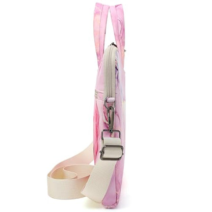 DACHEE Laptop Shoulder Bag for 15 Inch/15.6 Inch Macbook Pro - color: Pink Marble Shoulder
