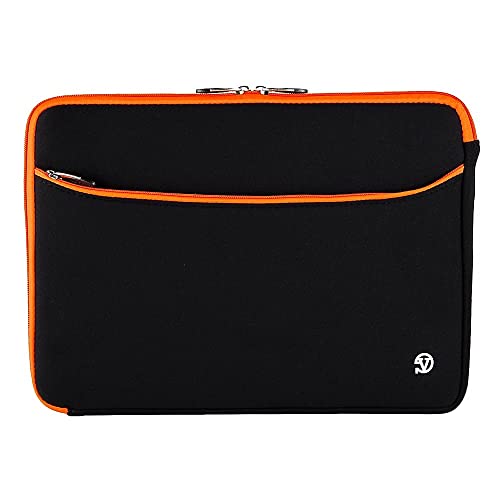 Neoprene Protector Carrying Case Sleeve for 13-13.3" Laptops- MacBook, Zenbook, Chromebook, ATIV Book, Aspire, & Others - color: Black/Orange, size: 13-13.3"