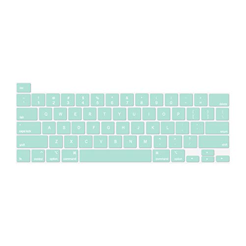 MOSISO Keyboard Cover Compatible with MacBook Pro 13 inch M2 2023, 2022, 2021 2020 M1 A2338 A2289 A2251&Compatible with MacBook Pro 16 2020 2019 A2141 Touch ID,Protective Silicone Skin, Mint Green - color: Mint Green