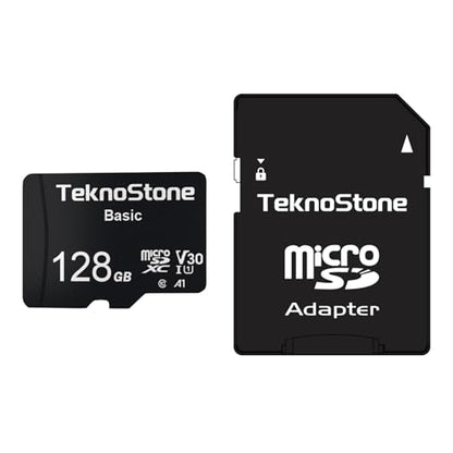 128GB Basic MicroSDXC TF Memory Card with Adapter 1 Pack | 90MB/s Read 50MB/s Write UHS-I C10 U3 V30 A1 for DJI Insta360 Dash Security Cameras Drone Console Tablet Phone - size: Basic 128GB